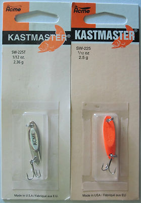 2 Pks. Acme Tackle KASTMASTER Fishing Lures - 1/12 Ounce  - Two Popular Colors