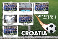 Sierra Leone 2012 - UEFA Euro Stamp - Croatia - Sheet of 6 stamps - MNH