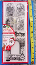buy4 freeship clear stamps embossing folder build-a-scene card Christmas window