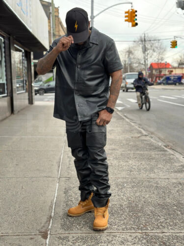 Men's 100% Real Leather Pant and shirt,2 piece Premium Outfit ,Party Wear - Picture 2 of 4