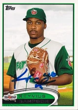 KEYVIUS SAMPSON SIGNED AUTO'D 2012 TOPPS PRO DEBUT CARD #109 PADRES REDS LIONS