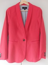 J Crew Women's Red Wool Button Long Sleeve Blazer With Lining Size 6