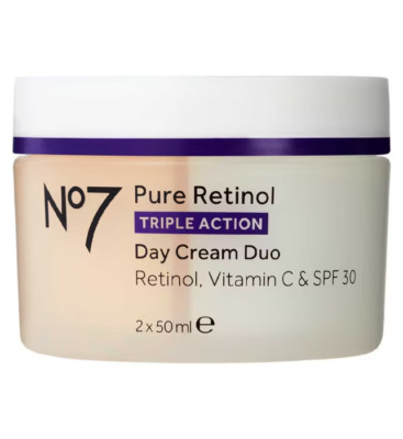 No7 Pure Retinol Triple Action Tagescreme Duo Retinol, Vitamin C & LSF30 (2x50ml)