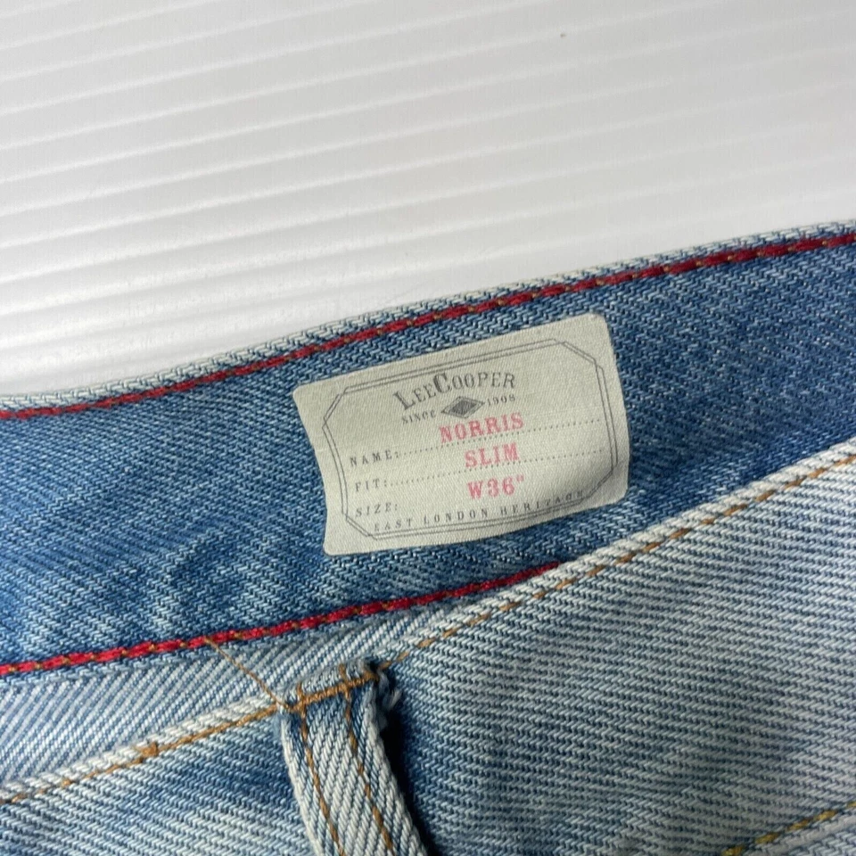 Lee Cooper Distressed Norris Slim Denim Jean Shorts 36 Waist Blue Casual Style - Image 4 of 4