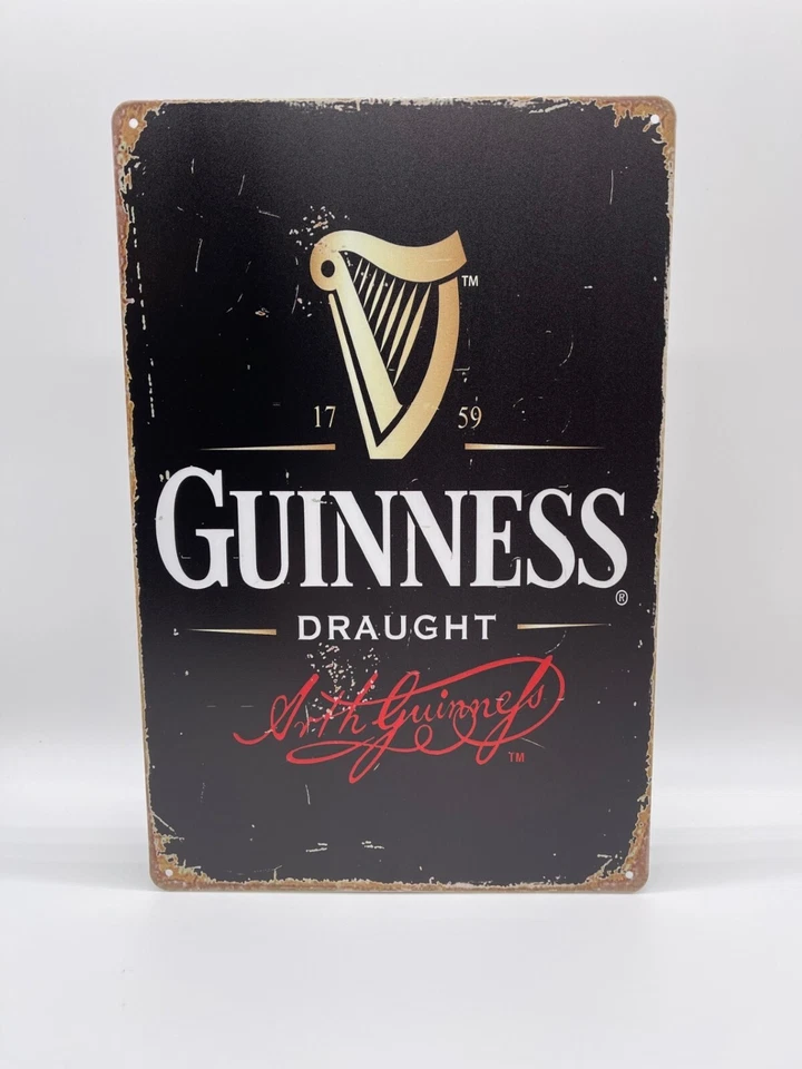 BLACKBEARD WAREHOUSE Blechschild Guinness 20x30cm Nostalgie Retro Reklame Vintage Bier Geschenk Deko