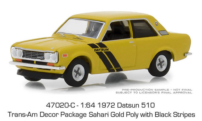 GREENLIGHT TOKYO TORQUE1972 DATSUN 510 TRANS AM SAHARI GOLD POLY 1