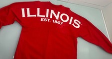 VTG Spirit 3D Illinois Shirt Men Small S Made In USA Long Sleeve Box Oversized