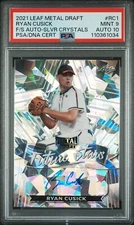2021 Leaf Metal Draft Future Stars Silver Crystals Ryan Cusick FS-RC1 Aut PSA 10