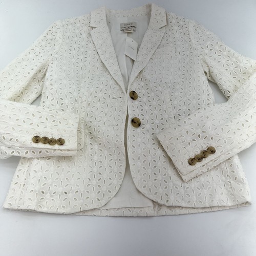 J. CREW SCHOOL BOY white eyelets blazer women’s size 2 eBay