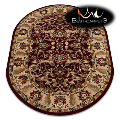 Orientteppich NATURWOLLE Oval ''OMEGA'' ORDA Hell Rubin Orientblumen Qualität