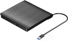 External CD DVD Drive Player, USB 3.0 Portable CD DVD-RW Disk Drive Black NEW