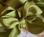 2 Yards Real Silk Ribbon 1.25" Olive Green / 100% Authentic Silk Ribbon