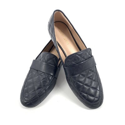 🥿 Essex Lane Tessie Quilted Leather Slip On Loafers Womens Black  Career