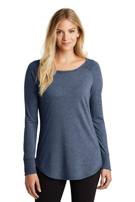 District Made Womens Perfect Tri Long Sleeve Crew Neck DT132L