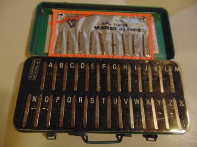 Buffalo Number and Letter Stamps Chrome Plated Metal or Wood 