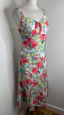 Per Una Marks & Spencer floral strappy A line dress 12 L VGC midi cotton strappy