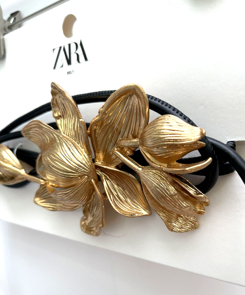 ZARA NEW WOMAN SS24 FLOWER CORD BELT ONE SIZE GOLDEN REF 4548/056 eBay