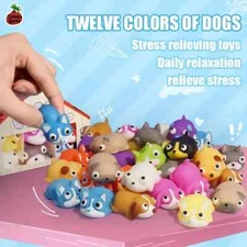 12‑Pack Kawaii Dog Mochi Squishies – Mini Stress Relief Fidget Toys, Party Favor