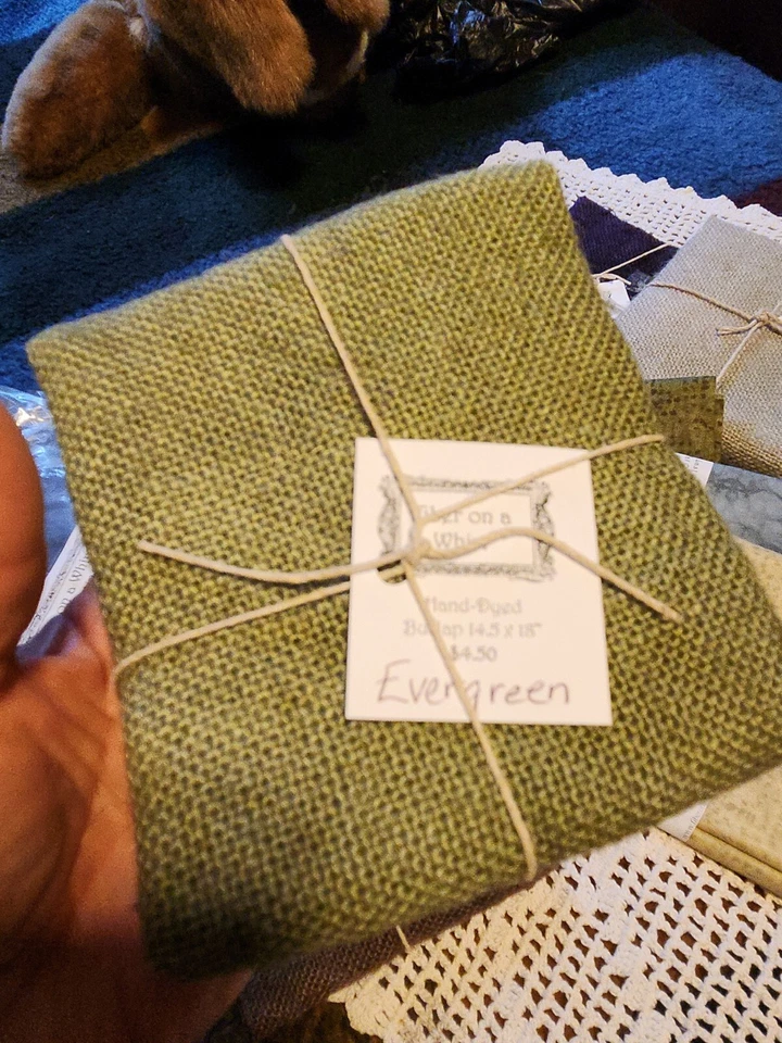 Fiber On A Whim Hand-Dyed BURLAP & FAT Quarters ☆ New 4 Ea Burlaps, 3 Quarters - Image 3 of 4