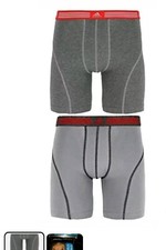 2 PACK ADIDAS MEN'S CLIMALITE ATHLETIC STRETCH UNDERWEAR MIDWAY BRIEFS SZ S