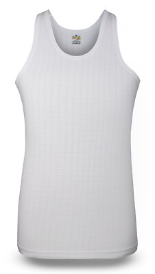 SOFTY  Herren Sportweste Karo Tank Top Sommer weiß Weste