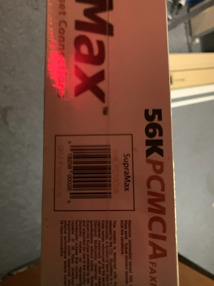 Diamond SupraMax 56K PCMCIA Fax Modem Card V.90  *Brand New - Image 2 of 2