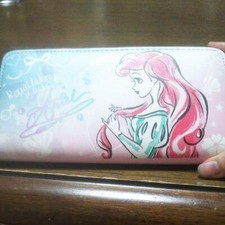 Disney long wallet Character Ariel Rapunzel round fastener princess cute purse