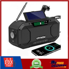 Solar Hand Crank Emergency Radio Bluetooth Speaker NOAA 5000mAh Flashlight SOS