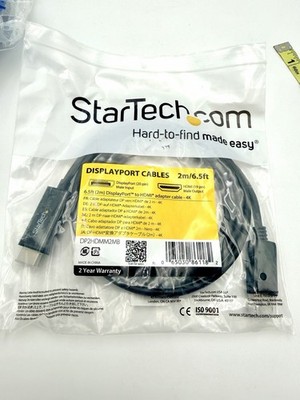 Star Tech 6FT 2M DisplayPort To HDMI Cable 4K 30HZ DisplayPort To HDMI Brand New
