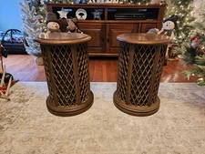 Vintage Pioneer CS-06 Omni-Directional Wood End Table Speakers Set MCM TESTED