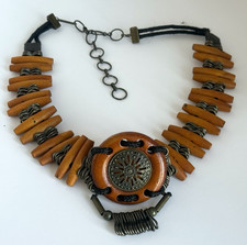 Vintage Native American Inspired Bone Style Metal Boho Hippie Corded Belt