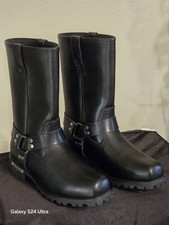Dream Apparel Men's Motorcycle Riding Boots Black Leather