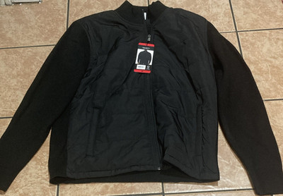 Infinity Black Full Zip Band Collar Short Men's Bomber Quilted Jacket