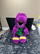 Vintage 1992 Lyons Group BARNEY The Purple Dinosaur Plush 13"Toy Yellow Toes