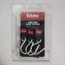 Eskimo Ice Fishing Shelter Coat Hooks Black 3-Pack