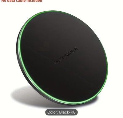 Ultra-Thin 15W Fast Wireless Charging Pad with LED Light 