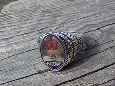 MASERATI  LOGO SILVER CHROME RING #9 NOS HI- QUALITY CLASS