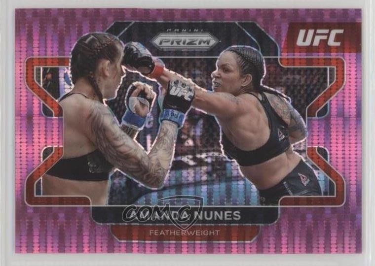 2022 Panini Prizm UFC Pink Pulsar Prizm 25/42 Amanda Nunes #65 0c3