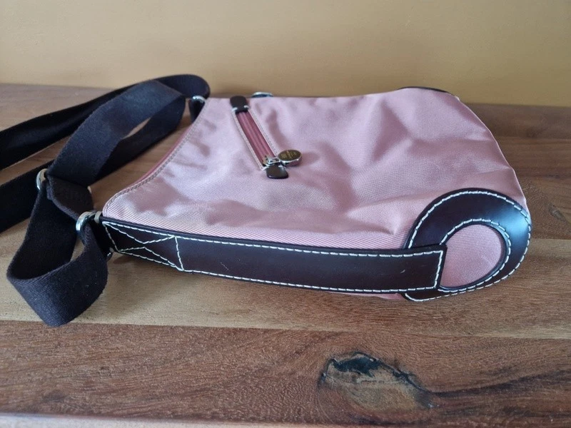 Sac à main Lancel Paris bandoulière en toile rose - Photo 4/4