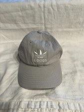 Adidas Originals Trefoil Logo Hat Light Grey Adjustable Cotton Dad Cap.