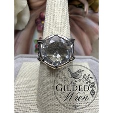 C&H Israel Sterling Silver Quartz Ring Sz 8.5 Artisan Statement Modernist 925
