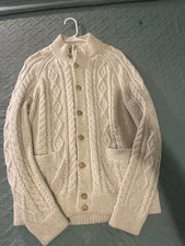 Ralph Lauren Aran-Knit Marled Cotton Cardigan