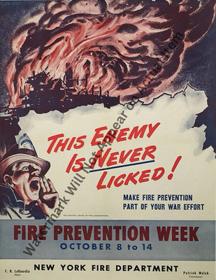 Fire Prevention Poster FDNY New York Photograph Print 8.5x11''