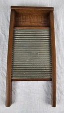 Vtg Junior National Washboard Co #795 Zinc Wood Primitive Farmhouse Rustic 18"