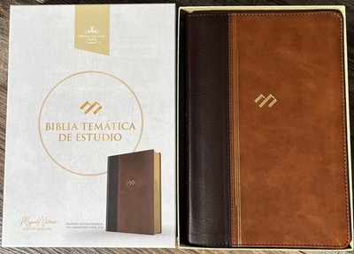 Reina Valera 1960 Biblia tematica de estudio marron oscuro by Miguel Nunez