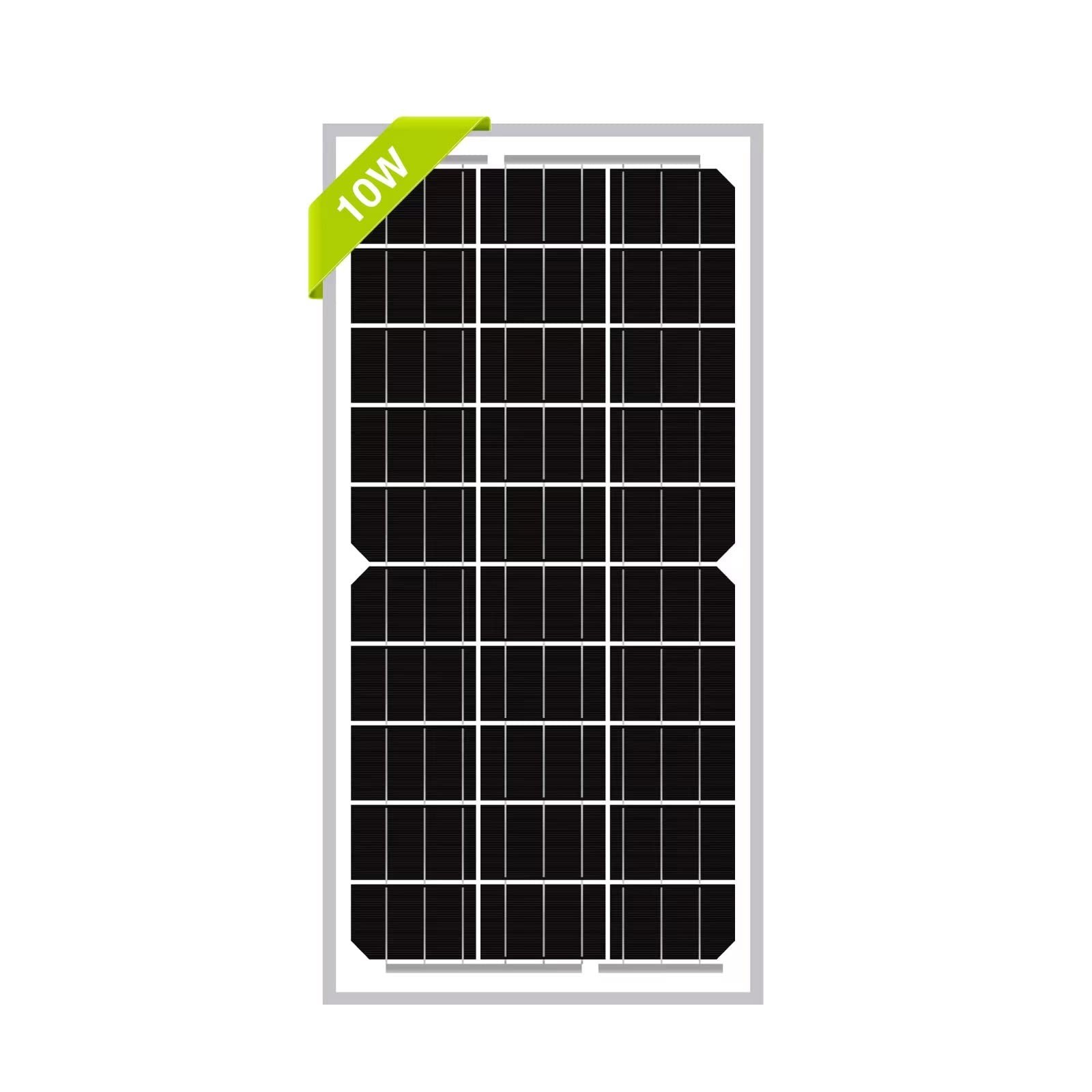 Newpowa 10W(Watts) 12V(Volts) Monocrystalline Solar Panel Hi