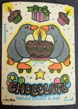Vintage ILLUMINATIONS Scratch and Sniff Sticker 80s Chocolate Penguins YUMMY!