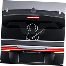 Dog Decals, Waterproof Rear Wiper Decal Cartoon Funny Dog Moving Brushed Silver