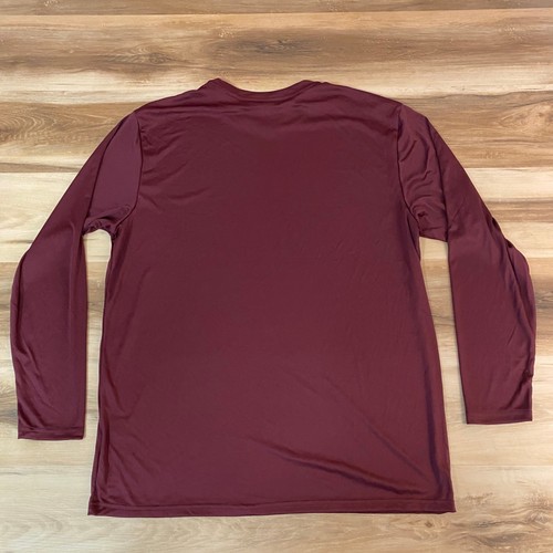BAW Shirt Mens XL Xtreme-Tek Long Sleeve Maroon Athletic T-Shirt Performance - Picture 9 of 9