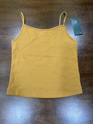 Wild Fable Womens Slim Fit Cropped Cami Tank Top Dark Mustard Yellow XS NWT